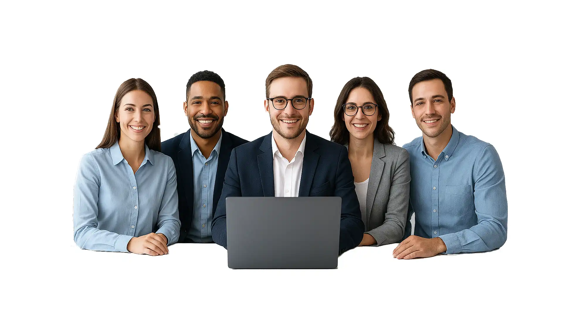 Happy client with our team