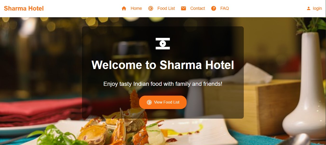 Indian Hotel & Restaurant Website 