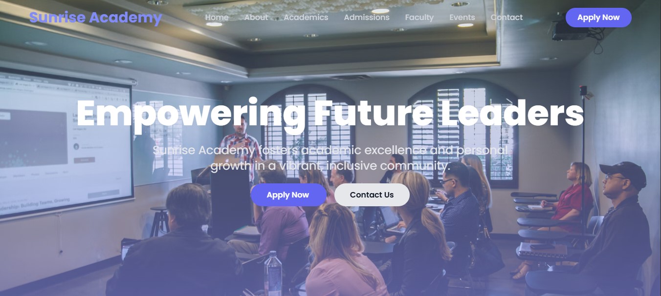 Sunrise Academy Learning-Instatitution Website Design