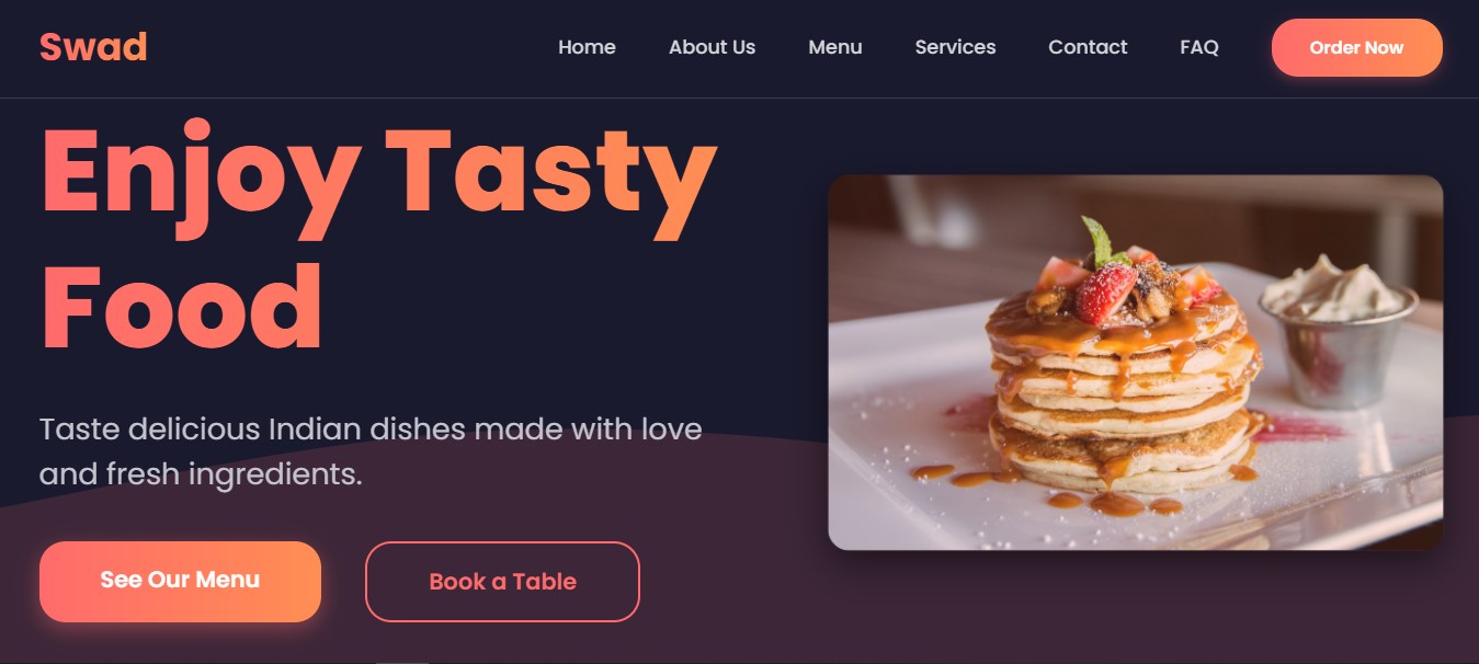 Swad Testy Food Website Design